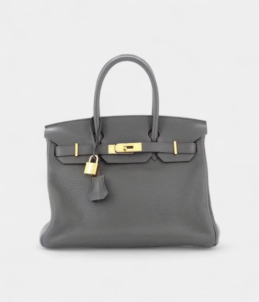 Hermès Birkin 30 Gray Leather Tote