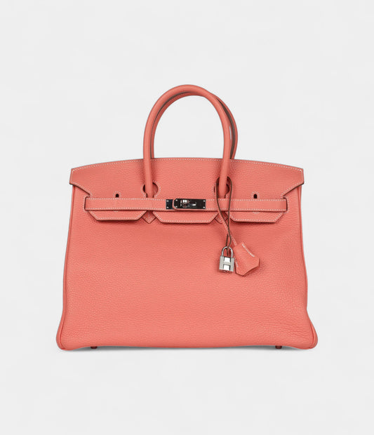 Hermès Birkin 35 Crevette Clemence Palladium Hardware