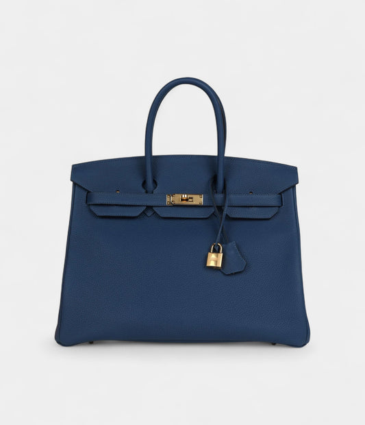 Hermès Birkin 35 Deep Blue Togo Gold Hardware