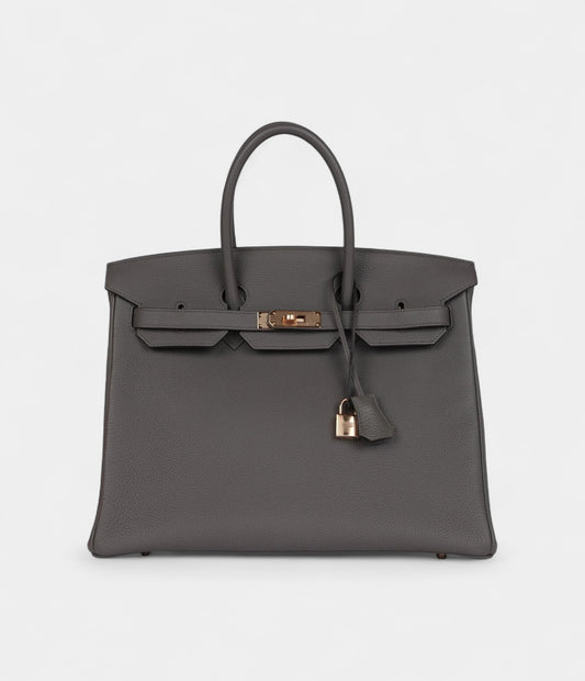 Hermès Birkin 35 Etain Togo Rose Gold Hardware