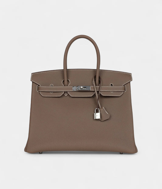 Hermès Birkin 35 Etoupe Togo Palladium Hardware