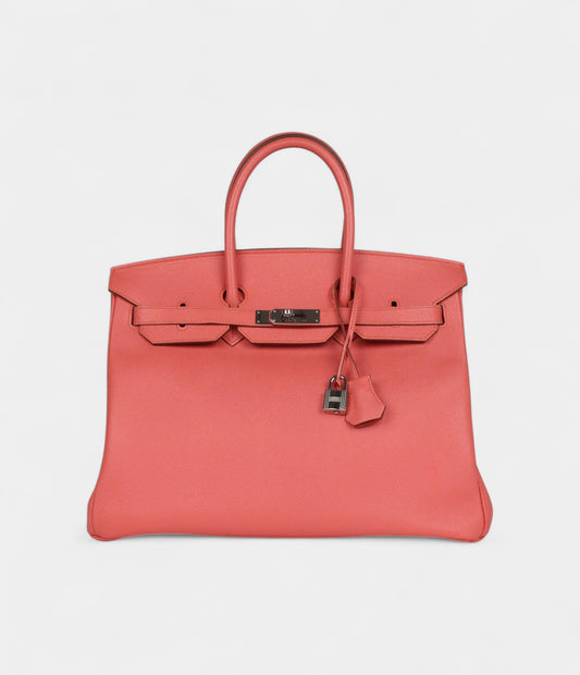 Hermès Birkin 35 Flamingo Epsom Palladium Hardware
