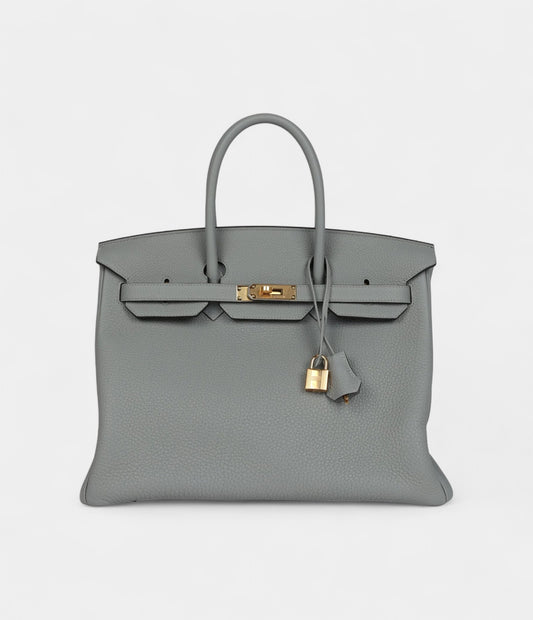 Hermès Birkin 35 Gris Mouette Togo Gold Hardware