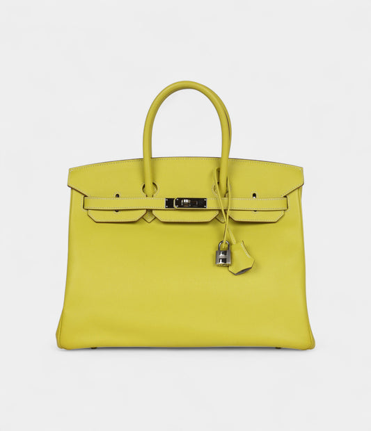 Hermès Birkin 35 Lime Candy Epsom Palladium Hardware