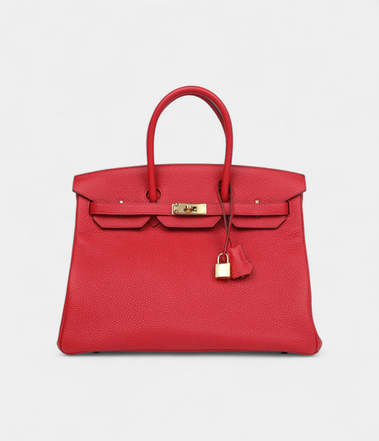 Hermès Birkin 35 Pink Rouge Casaque Togo Gold Hardware