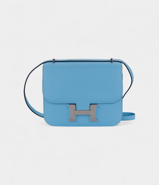 Hermès Constance 18 Epsom Celeste Palladium Hardware