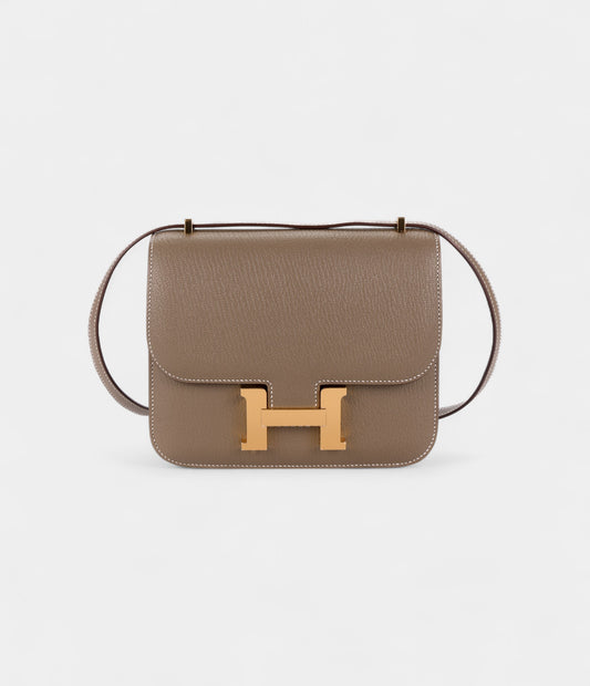 Hermès Constance 18 Etoupe Chevre Gold Hardware