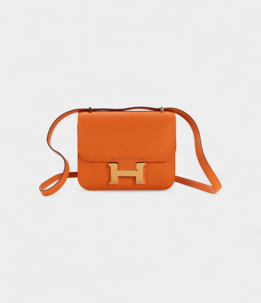 Hermès Constance 18 Orange Epsom Gold Hardware