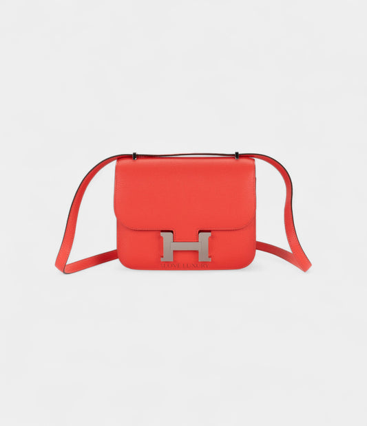 Hermès Constance 18 Rose Texas Chèvre Palladium Hardware