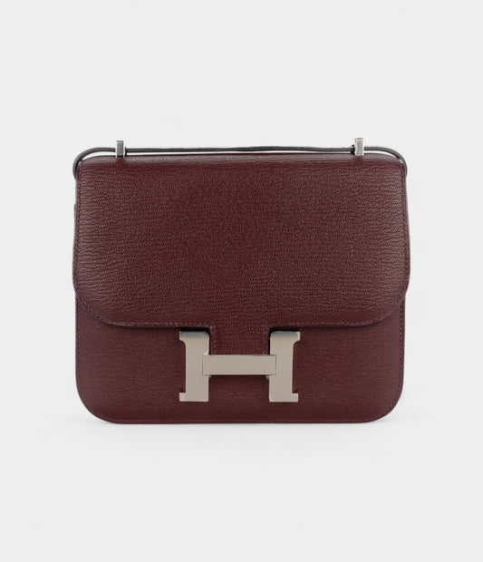 Hermès Constance 18 Rouge Sellier Chevre Mysore Palladium Hardware