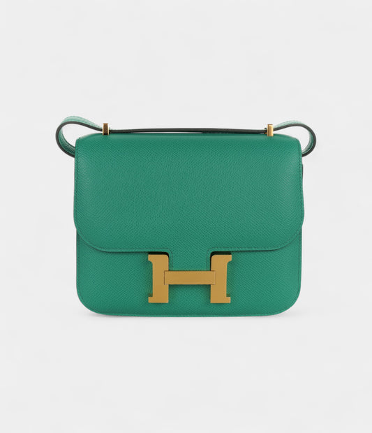 Hermès Constance 18 Vert Jade Epsom Gold Hardware