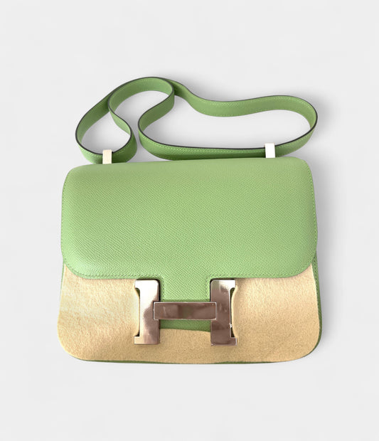 Hermes Constance 24cm Criquet Epsom Palladium Bag