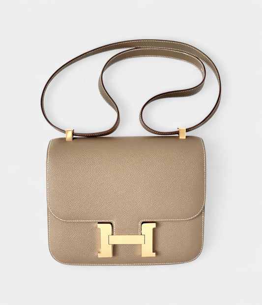 Hermes Constance 24cm Etoupe Epsom Gold Bag