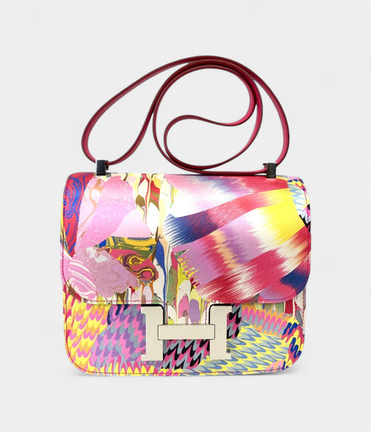 Hermès Constance 24cm Marble Silk Palladium Hardware