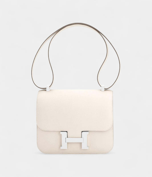 Hermes Constance 24cm Nata Off White Epsom Cream Shoulder Bag