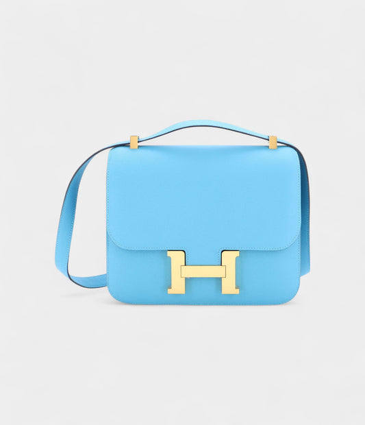 Hermes Constance Bag Epsom 24 Leather Blue