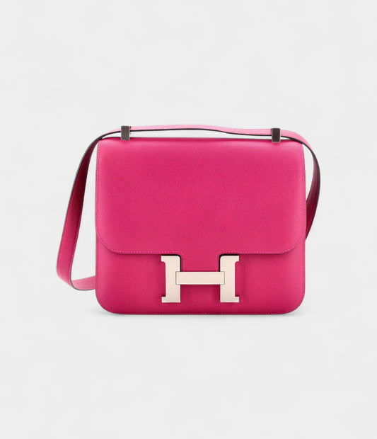 Hermes Constance Bag Evercolor 24 Leather Pink