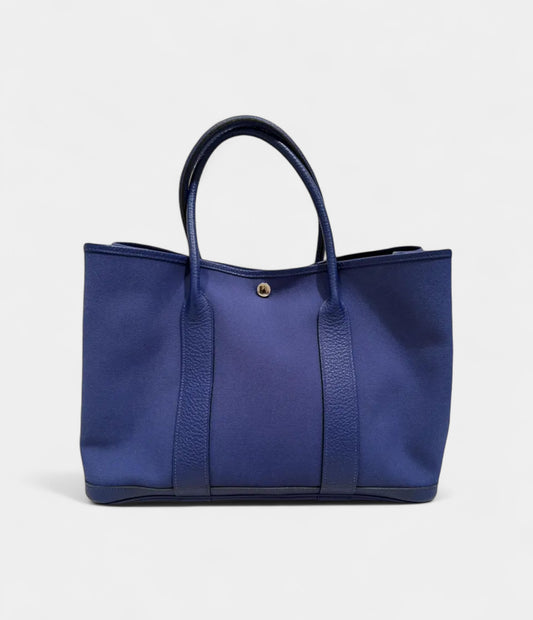 Hermès Garden Party Blue Cloth Bag