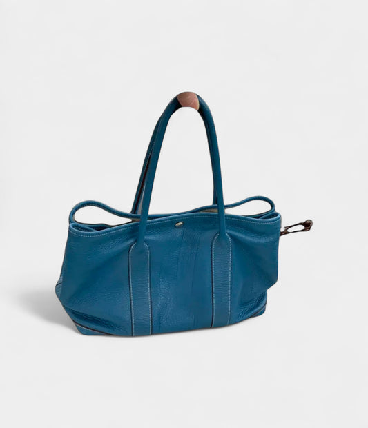Hermès Garden Party Blue Leather Bag