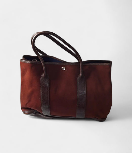 Hermès Garden Party Burgundy Canvas Tote Bag
