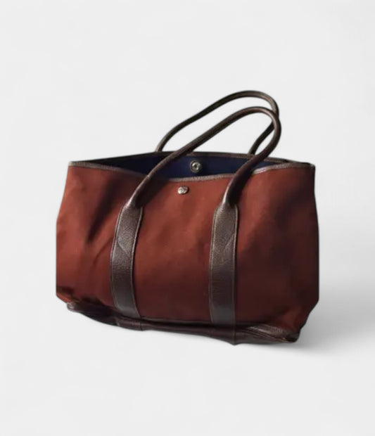 Hermès Garden Party Burgundy Canvas Tote Bag