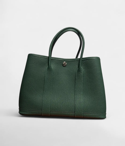 Hermès Garden Party Burgundy Cloth Tote Bag with Classic Design