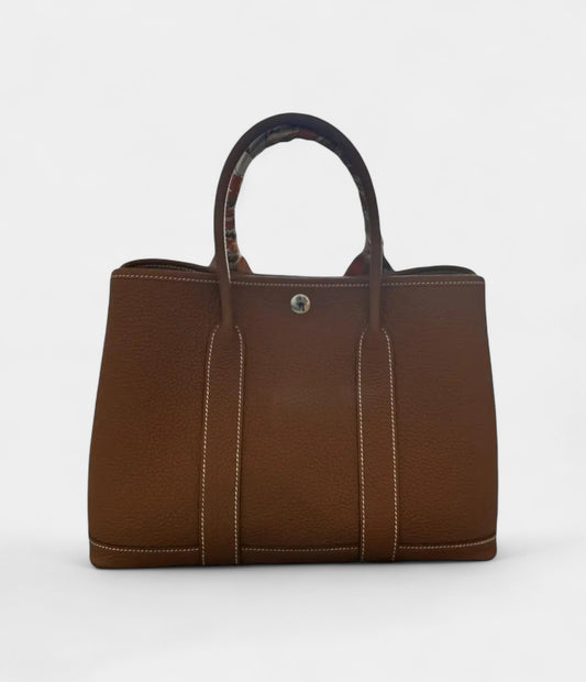Hermès Garden Party Gold Leather Handbag
