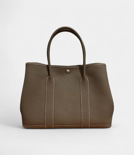 Hermès Garden Party Grey Leather Bag