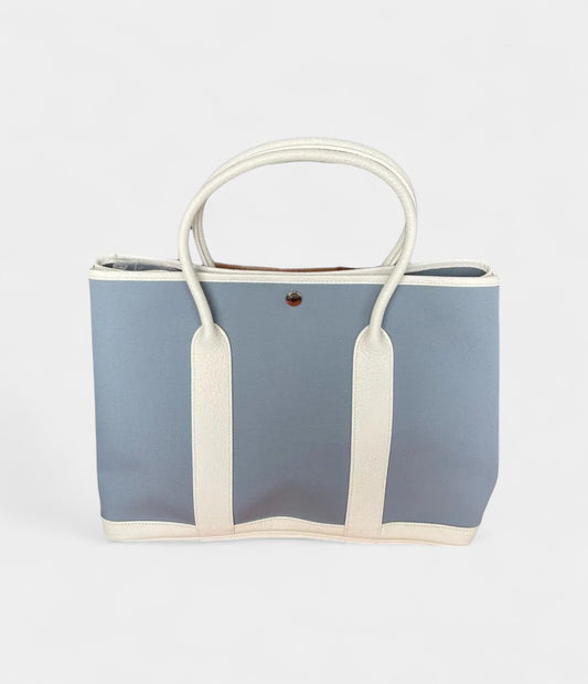 Hermès Garden Party Leather Tote in Blue Elegance Bag