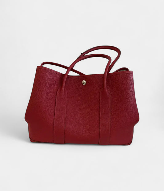 Hermès Garden Party Red Leather Bag