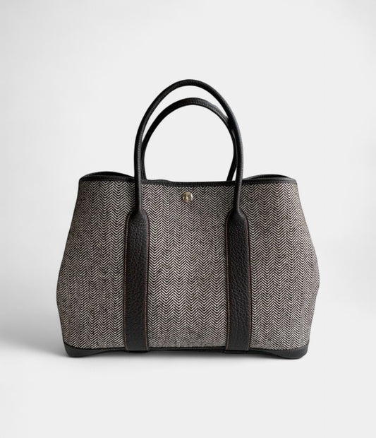 Hermès Garden Party Wool Tote Leather Bag