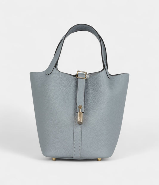 Hermès Picotin Lock 18 Grey Pantin Clemence Permabrass Hardware