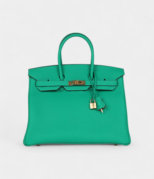 Hermès Special Order (HSS) Birkin 35 Menthe Verso Togo Gold Hardware
