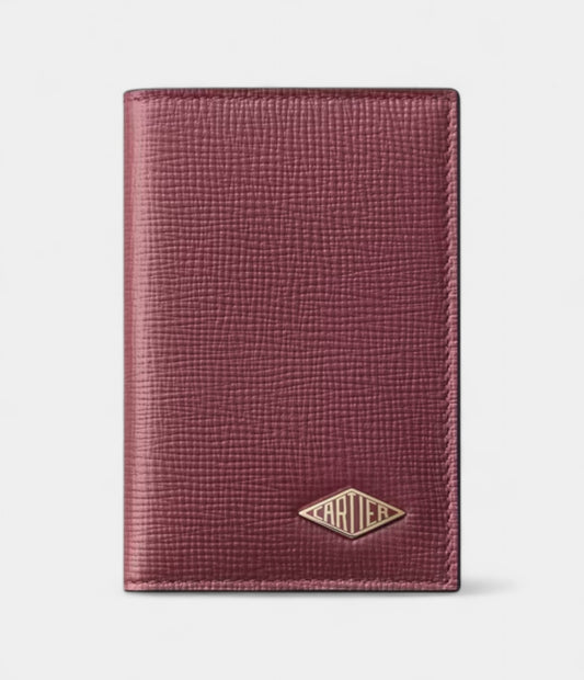 Cartier Losange 4 Credit Card Holder Burgundy Calfskin With Gold Finish