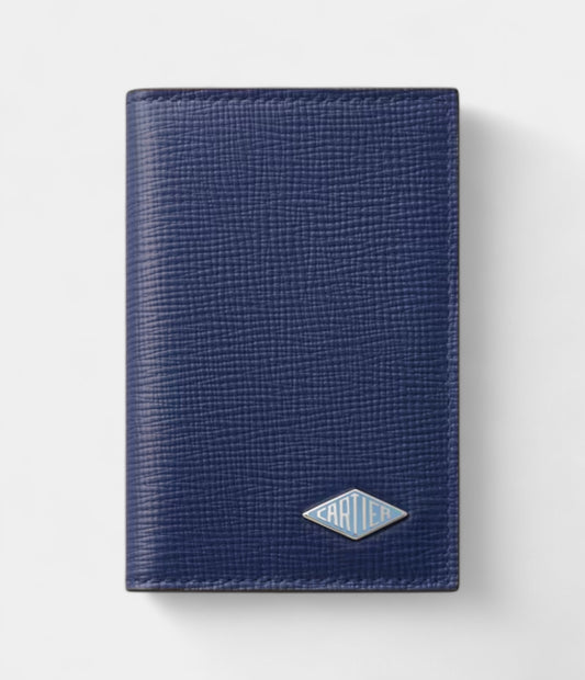 Cartier Losange 4 Credit Card Holder Deep Blue Calfskin with Cloud Gray Enamel