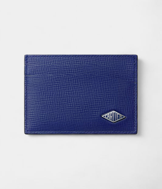 Cartier Losange Double Card Holder Grained Ink Calfskin With Palladium Finish