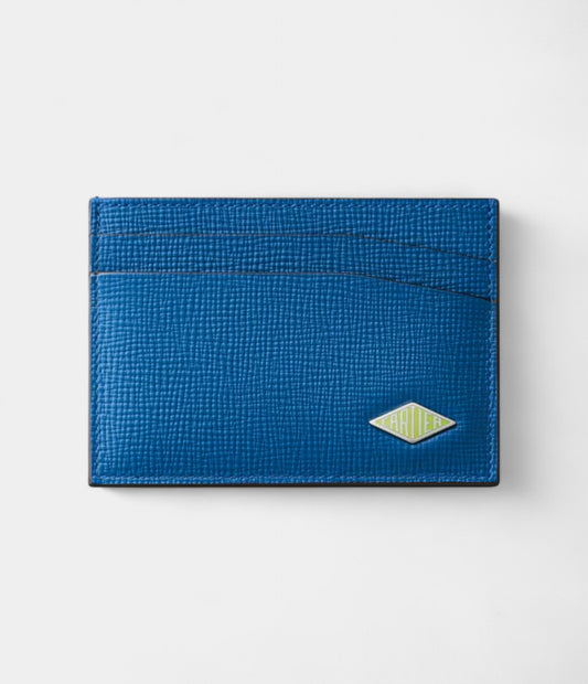 Cartier Losange Double Card Holder Ocean Blue & Lime Enamel