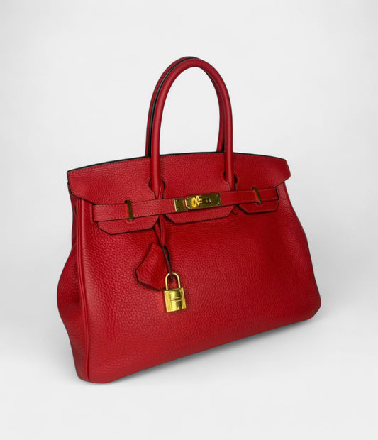 Hermès Birkin 30 Clemence Rouge Handbag