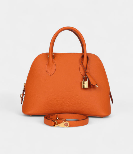 Hermès 1923 Bolide 25 Orange Epsom Gold Hardware