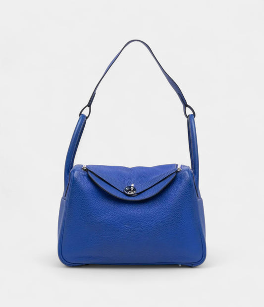 Hermès 2011 Togo Lindy 30 Satchel Rolled Handles and Flat Strap Bag