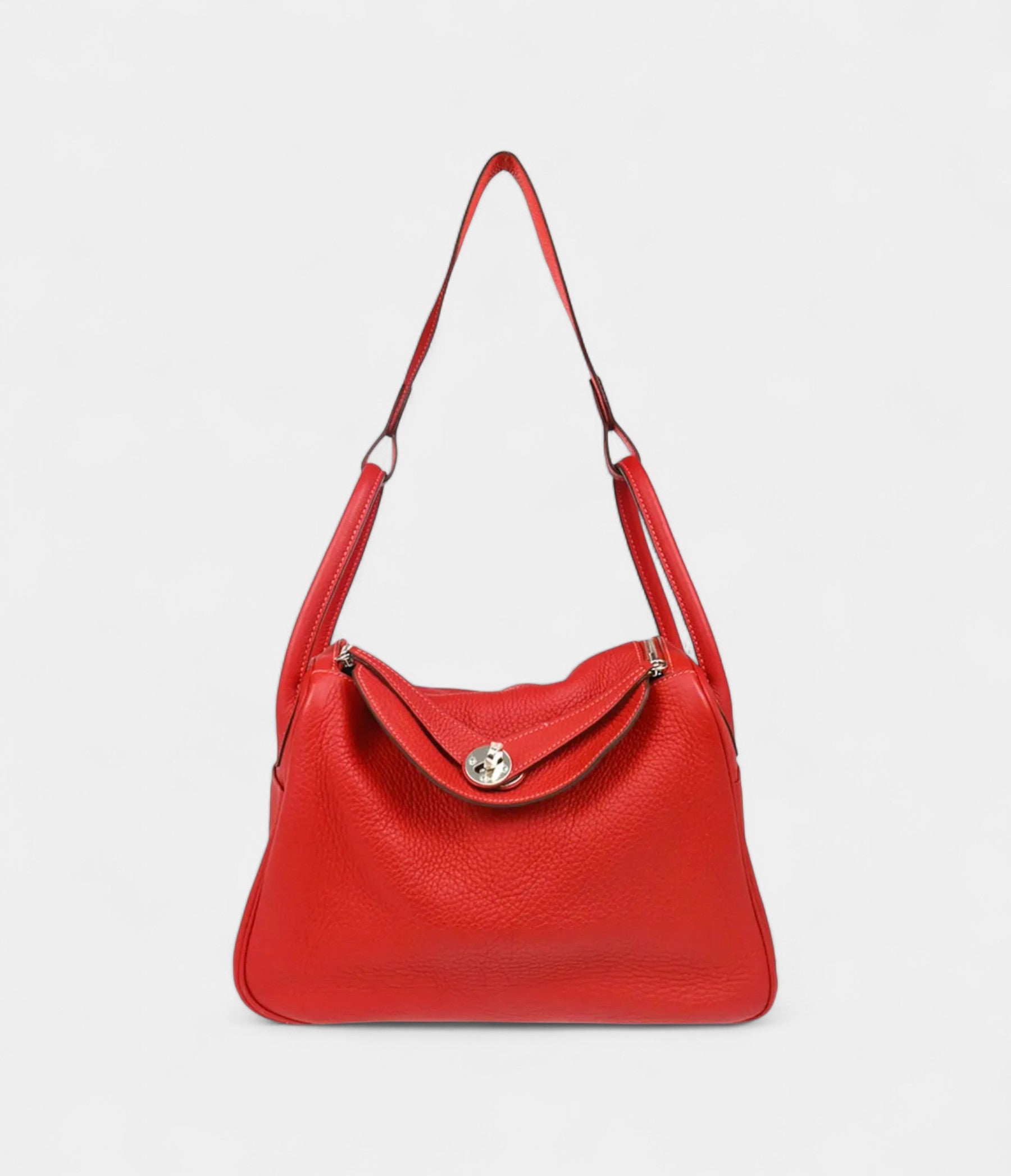 Hermès 2012 Clemence Lindy 30 Red Shoulder Bag
