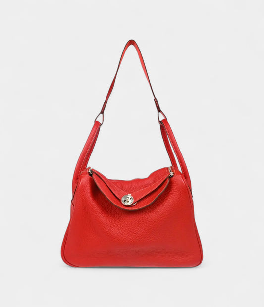 Hermès 2012 Clemence Lindy 30 Red Shoulder Bag