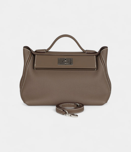 Hermes 24/24 Handmade Etoupe Maurice and Swift Palladium Hardware