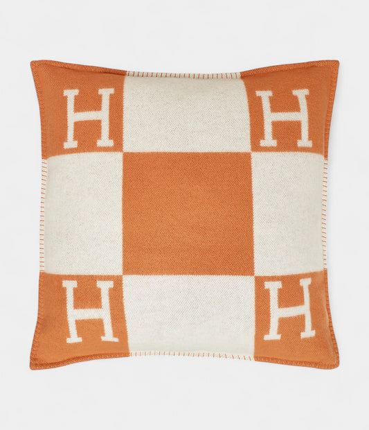 Hermès Avalon Pillow, Large Model Iconic Elegance in Wool and Cashmere