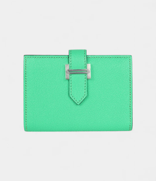 Hermès Bearn Card Holder Vert Comics Chevre Mysore Palladium Hardware