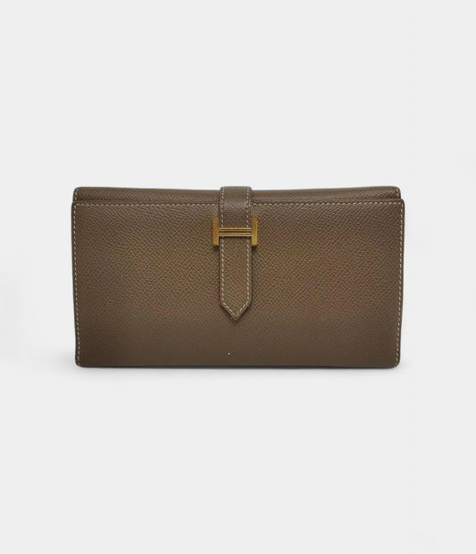 Hermès Béarn Leather Wallet in Camel Warm Elegance Signature Silhouette