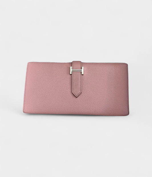 Hermès Béarn Leather Wallet in Pink Feminine Grace with Iconic Elegance