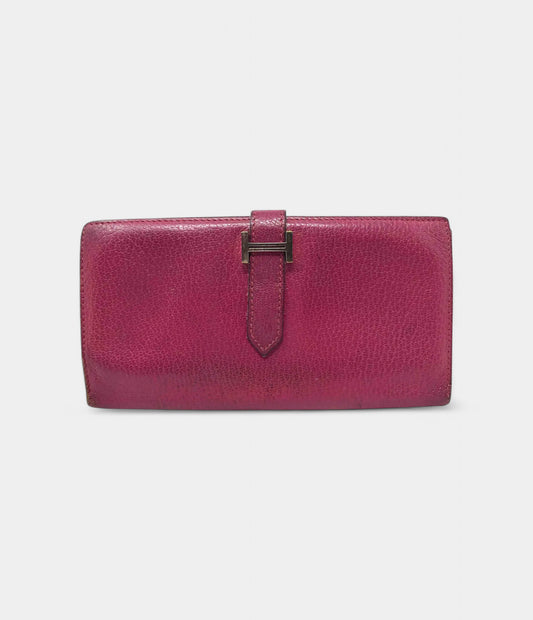 Hermès Béarn Wallet in Pink Leather