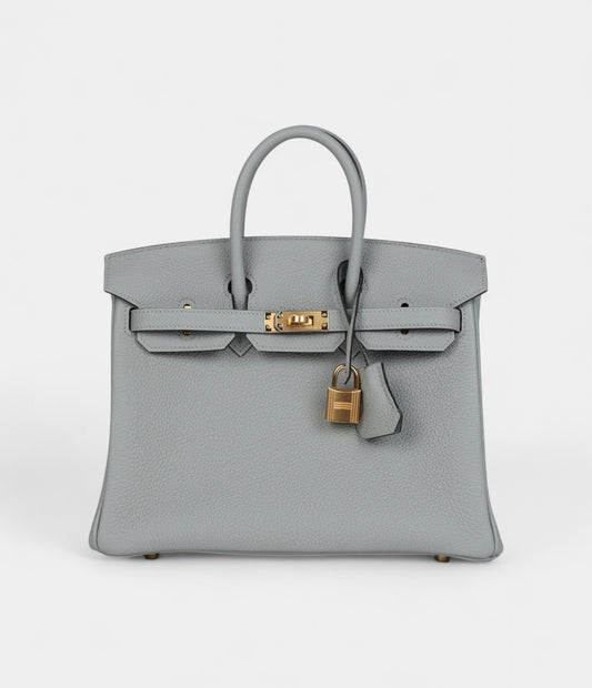 Hermès Birkin 25 Bleu Glacier Togo Gold Hardware