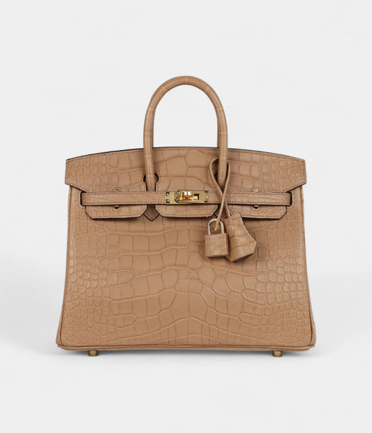 Hermès Birkin 25 Chai Matte Alligator Gold Hardware